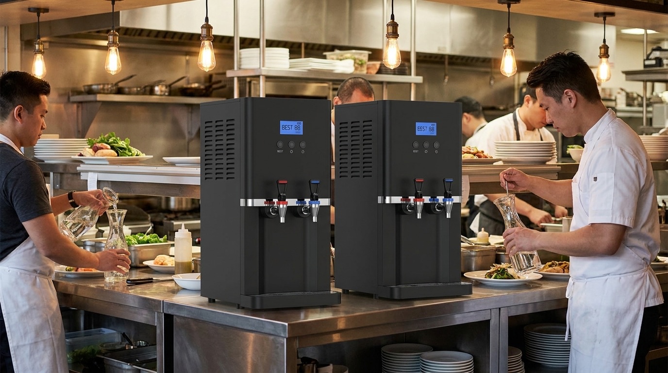 AEROVA dispensers integrated into a Vietnamese restaurant's kitchen pass
